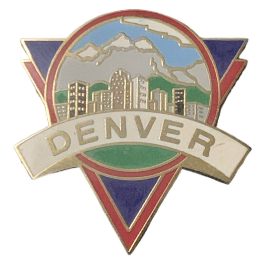 Vintage Denver Colorado City Skyline Scenic Travel Souvenir Pin