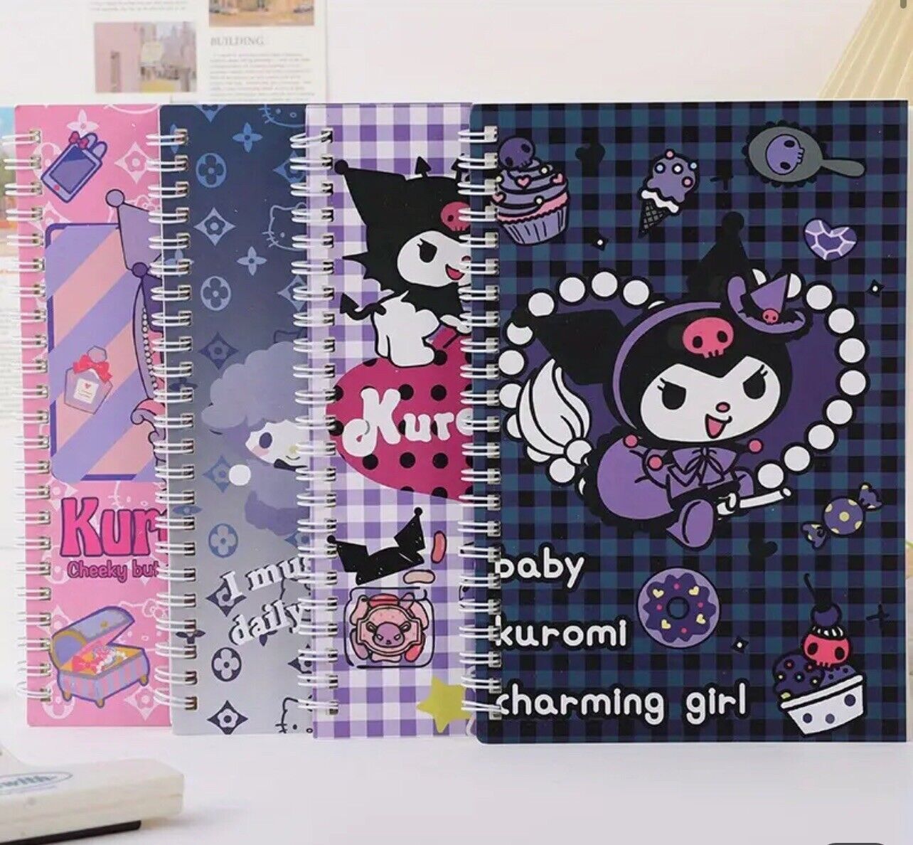 4Pcs Kuromi Notebooks Cute Sanrio Coil Notepad Journal Notebook Interesting Gift