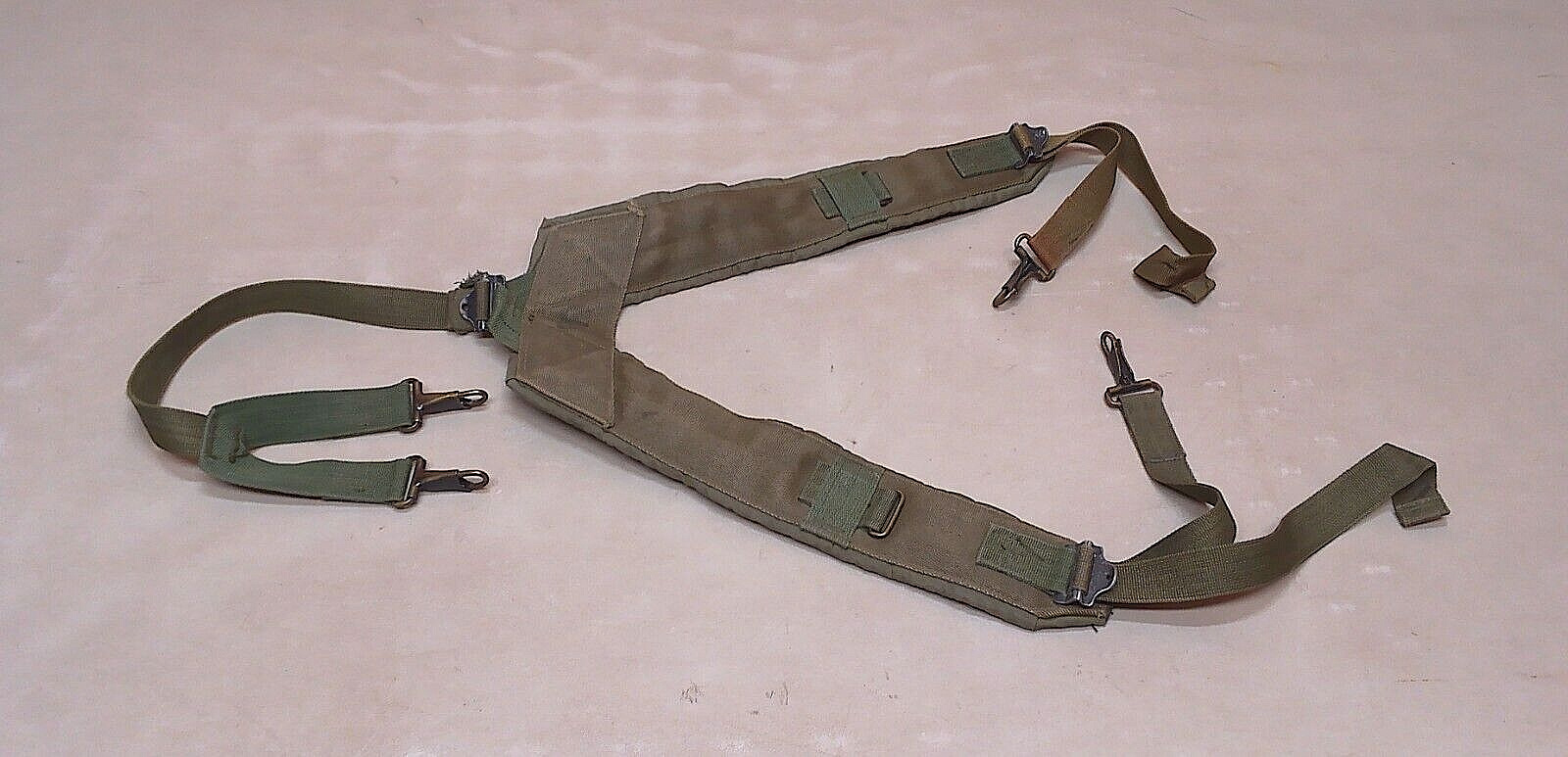 Vintage 1970\'s Era USGI OD Green LC-1 Alice Equipment Y Harness Suspenders