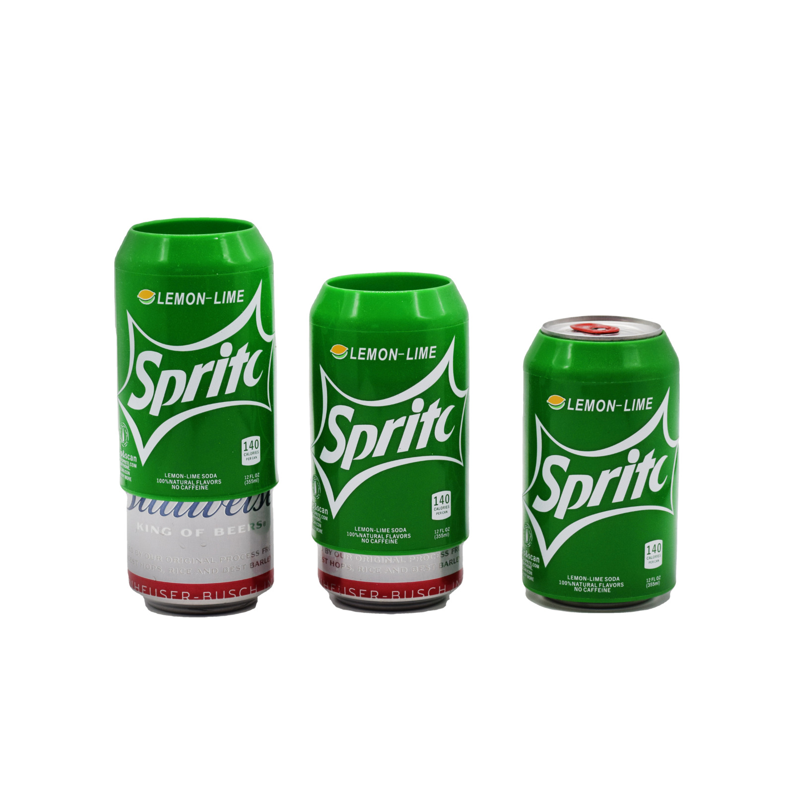 Silicone Beer Can Covers (3 PACK) Hide A Beer - Sprite Soda Can Sleeve Koozie