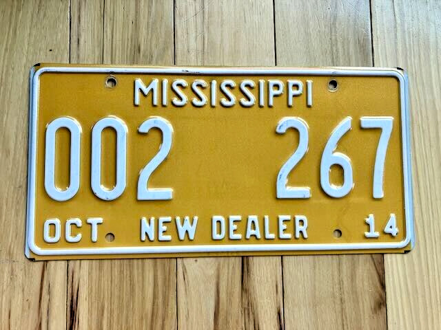 2014 Mississippi New Dealer License Plate