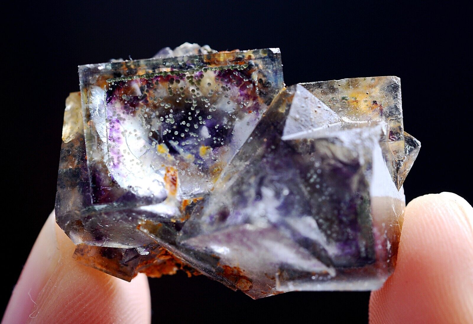12g Natural phantom window Purple Fluorite Mineral Specimen/ Yaogangxian  China