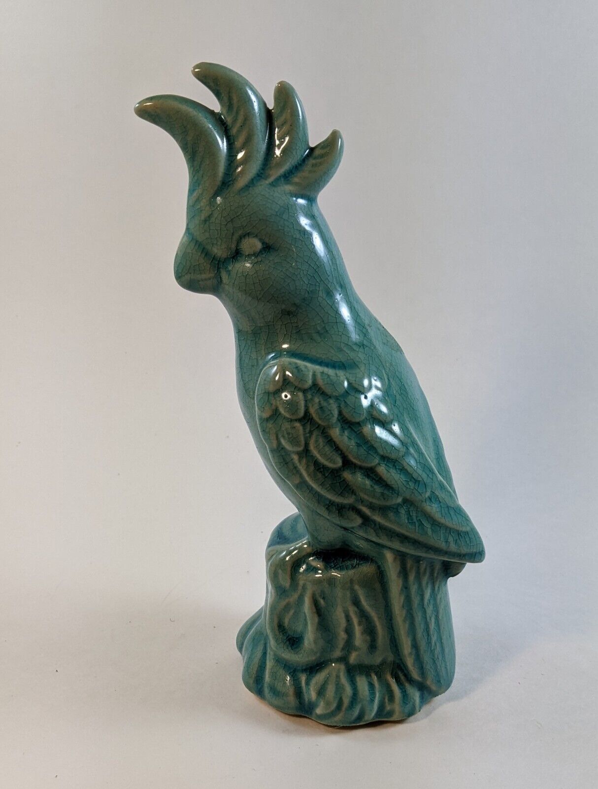 Turquoise Ceramic Cockatiel Figurine