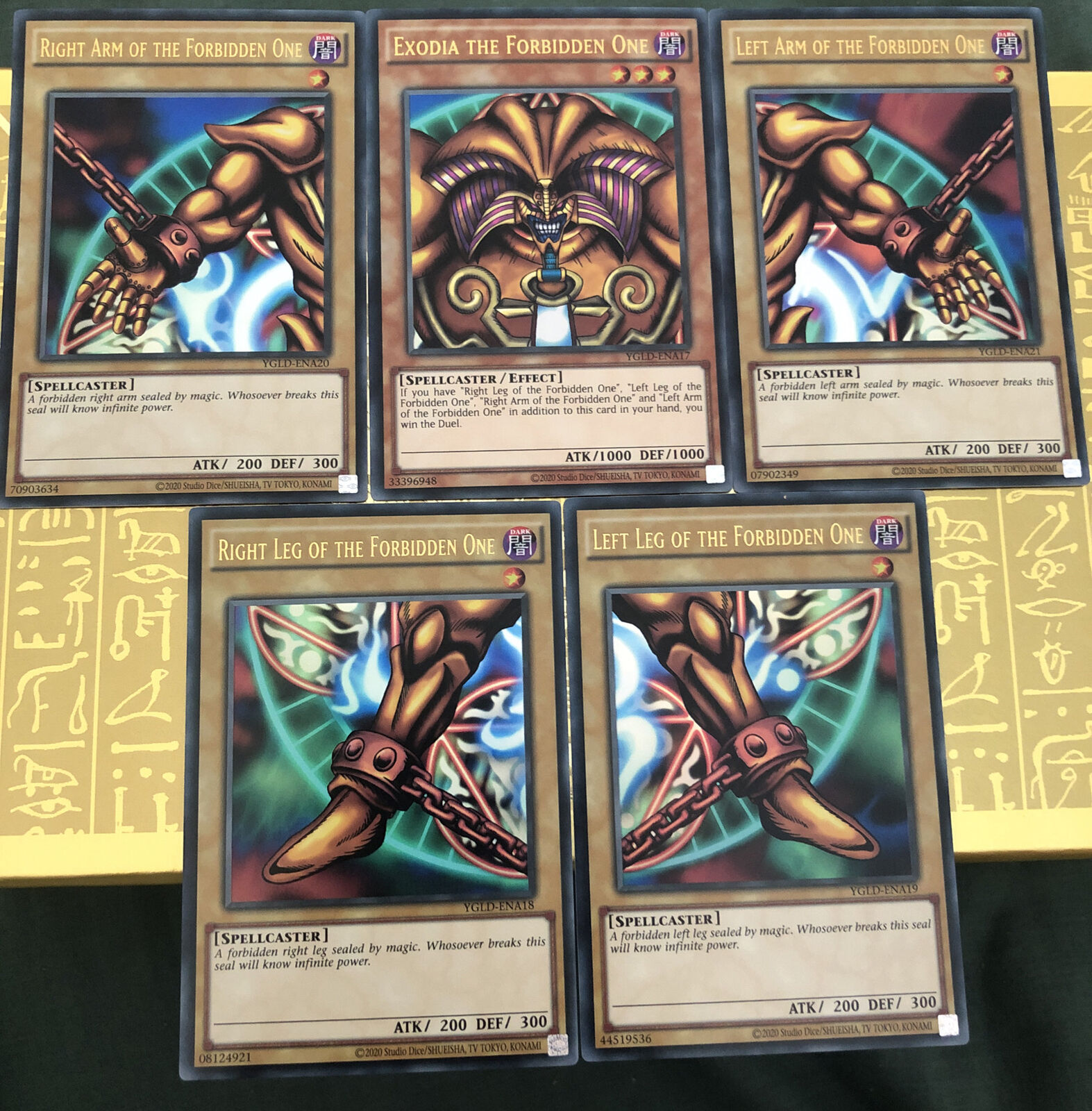 YUGIOH Exodia the Forbidden One Complete Set Ultra Rare YGLD Mint and Brand New