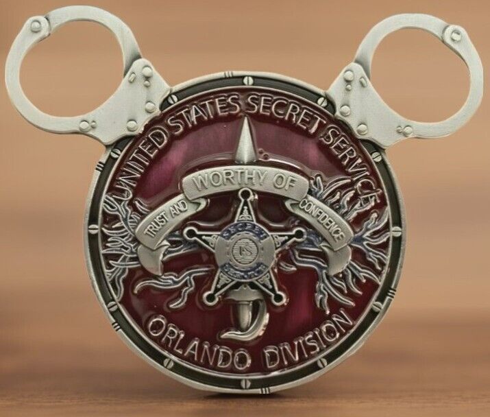 🔥U.S. Secret Service WDW Orlando Field Office Maroon Disney Ears Challenge Coin