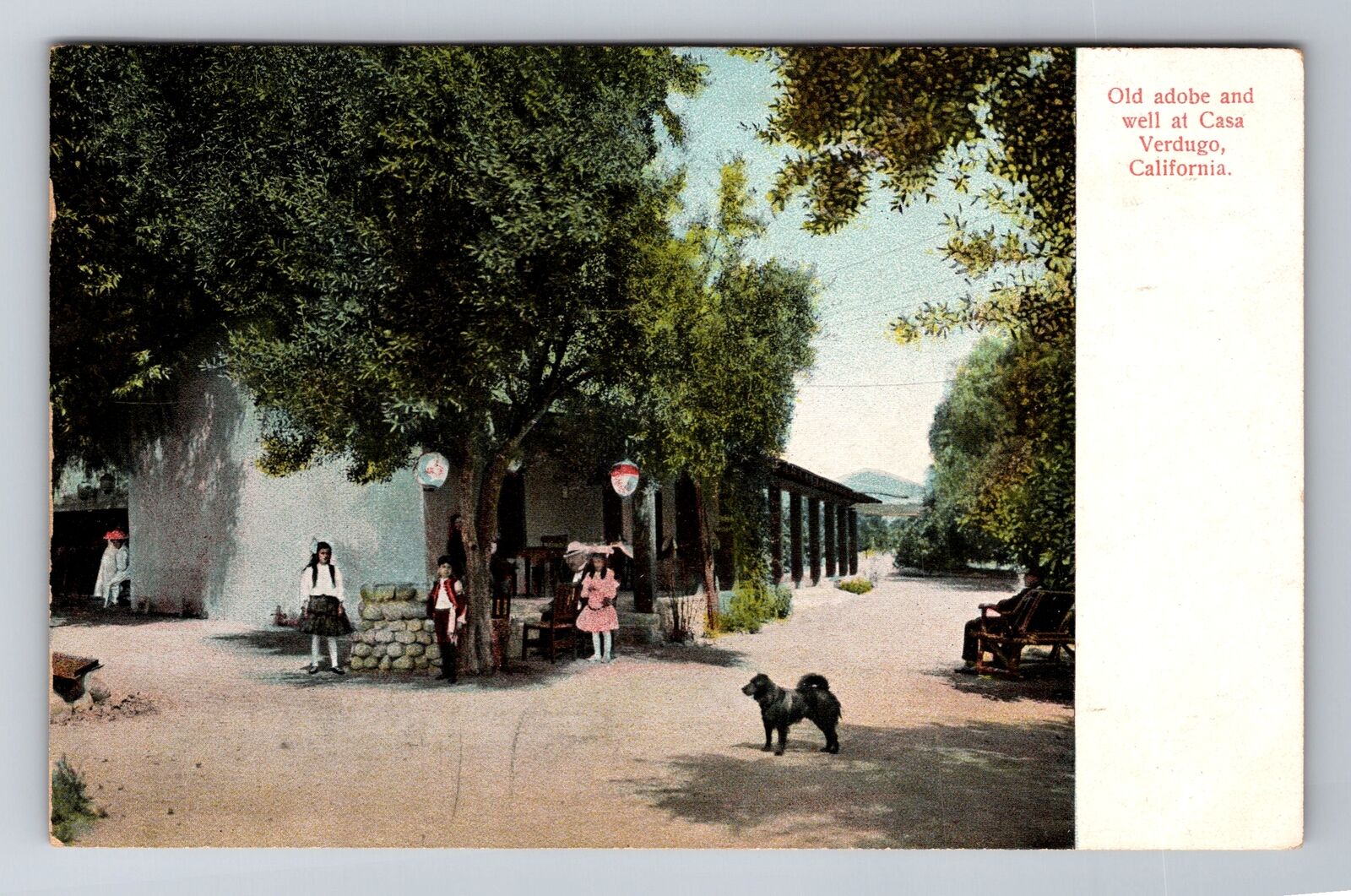 Casa Verdago CA-California, Old Adobe And Well, Antique, Vintage Postcard