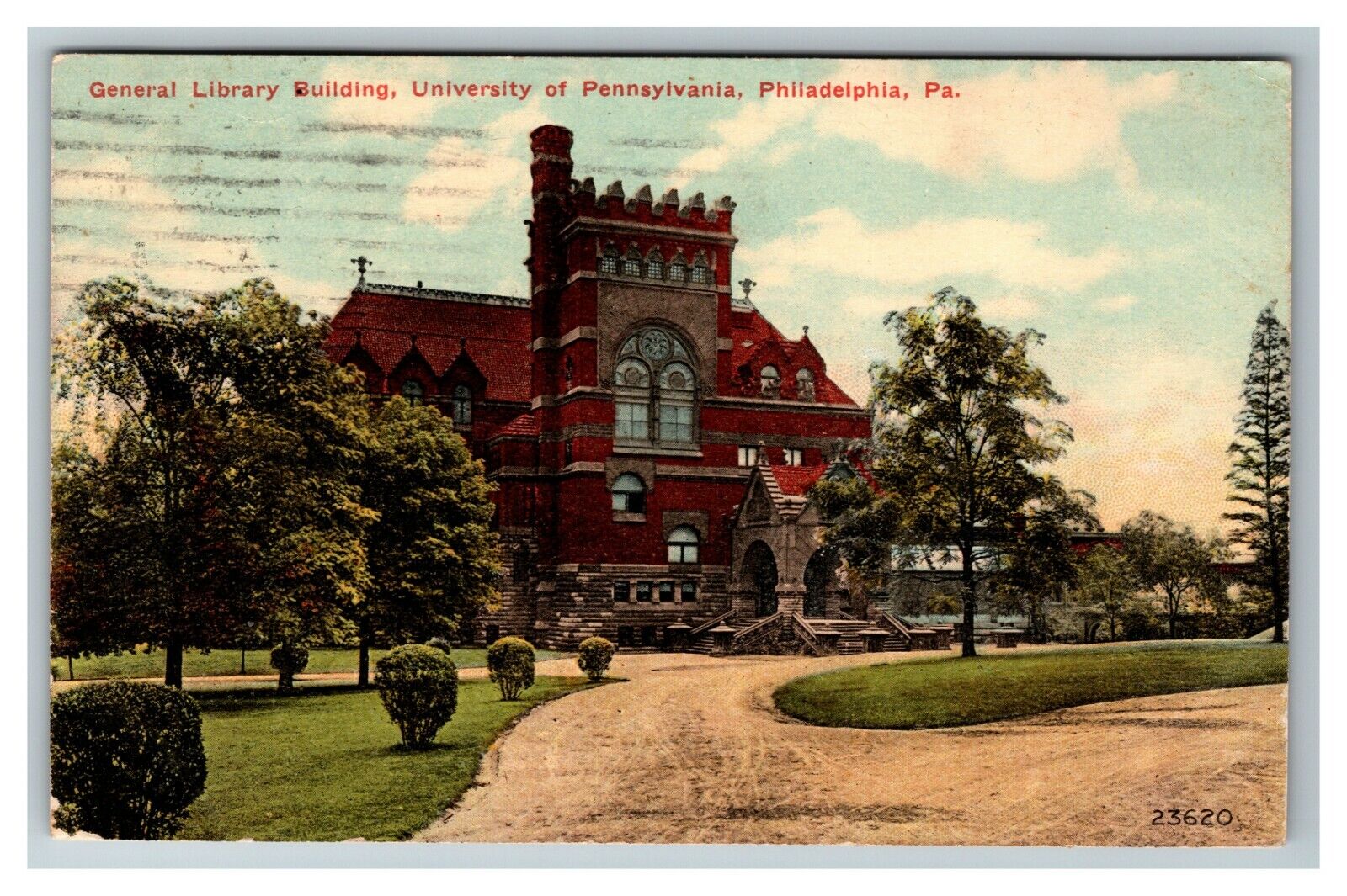 General Library Building University Penn Philadelphia PA 1913 Old Postcard