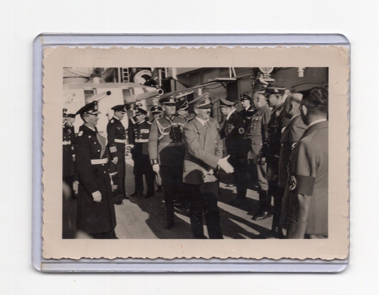 AH & Keitel aboard Scharnhorst, original unpublished photo with signature - rare
