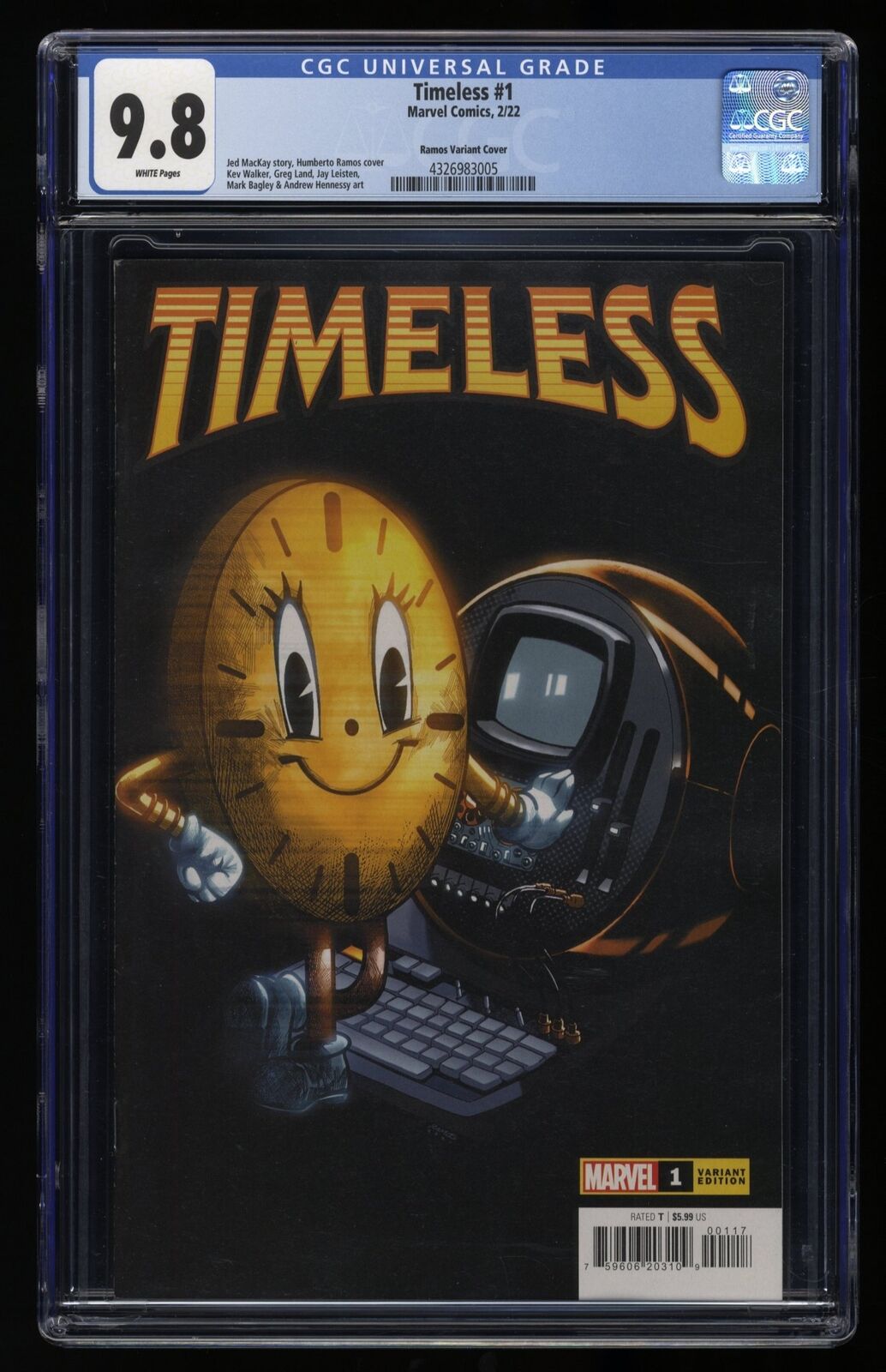 Timeless (2022) #1 CGC NM/M 9.8 White Pages Romos Variant Cover Marvel 2022