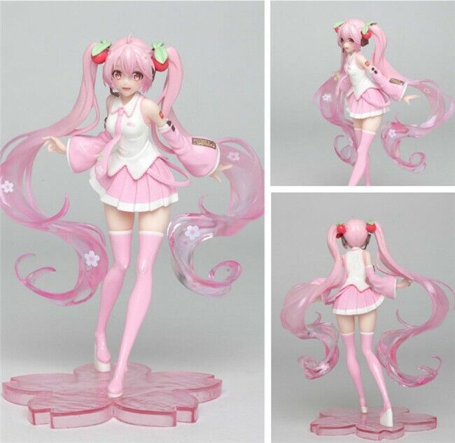USED VOCALOID Hatsune Miku Sakura Pink Cherry Blossom Dress Figure Toy BULK