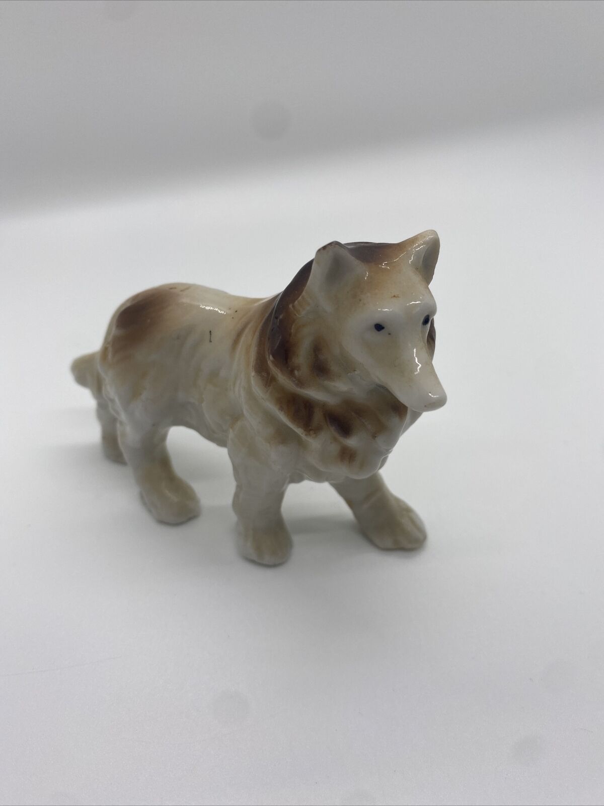 Vintage Porcelain Lassie Collie Figurine Made in Japan Mid Century Modern