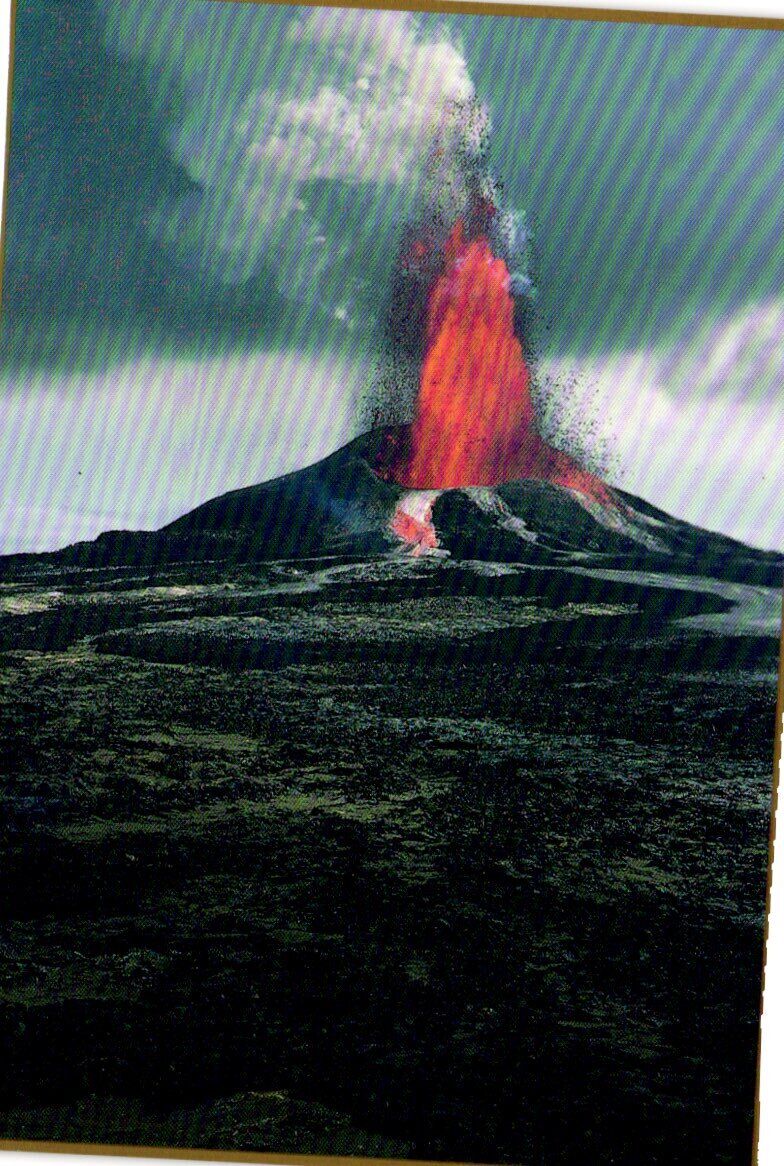 A Magnificent Fiery Fountain Eruption Pu\'u O\'o Kilauea Hawaii Postcard