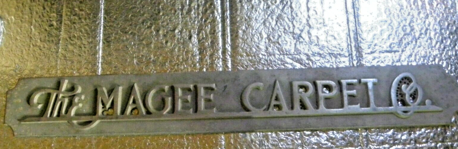 The Magee Carpet Co. Cast Aluminum Vintage Sign Wall Plate From Bloomsburg Pa