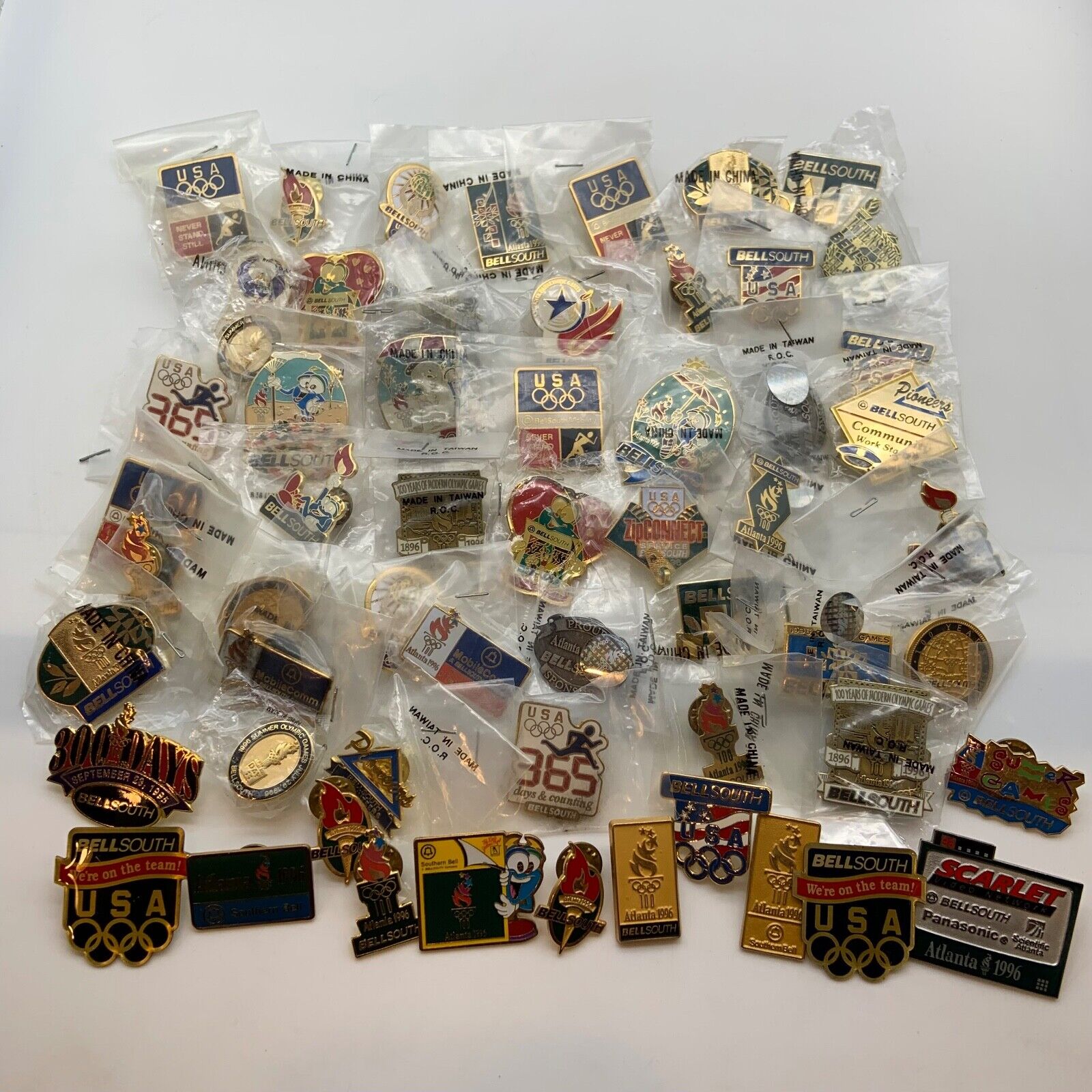 Vintage Bellsouth 1996 Olympic Games Atlanta Lapel Pin Collection 58 Pcs