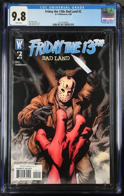 Friday The 13th: Bad Land #2 CGC 9.8 Rare Low Print Run DC/Wildstorm WP 2008