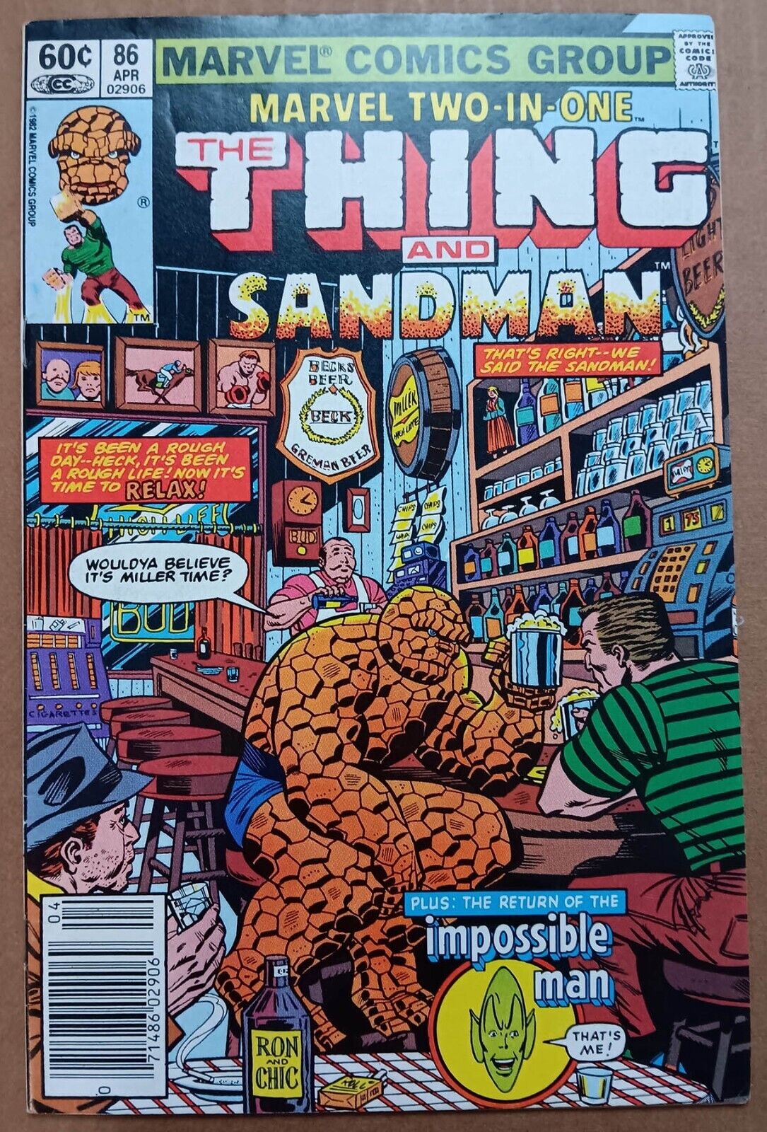 Marvel Two-In-One #86 1982 newsstand origin of Sandman