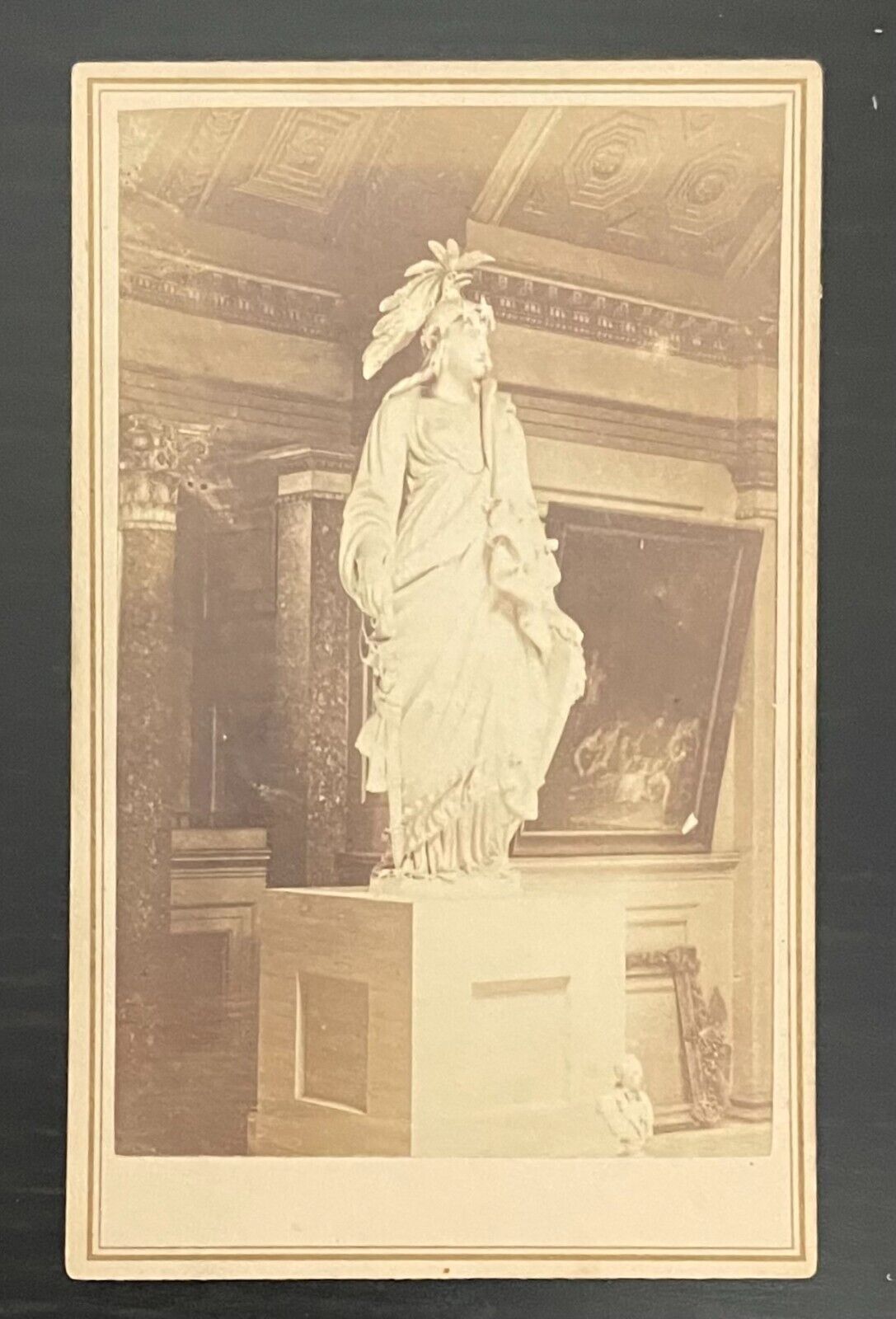 STATUE OF FREEDOM U.S. CAPITAL WASHINGTON D.C. 1862 CDV PHOTO by BELL & BROTHER