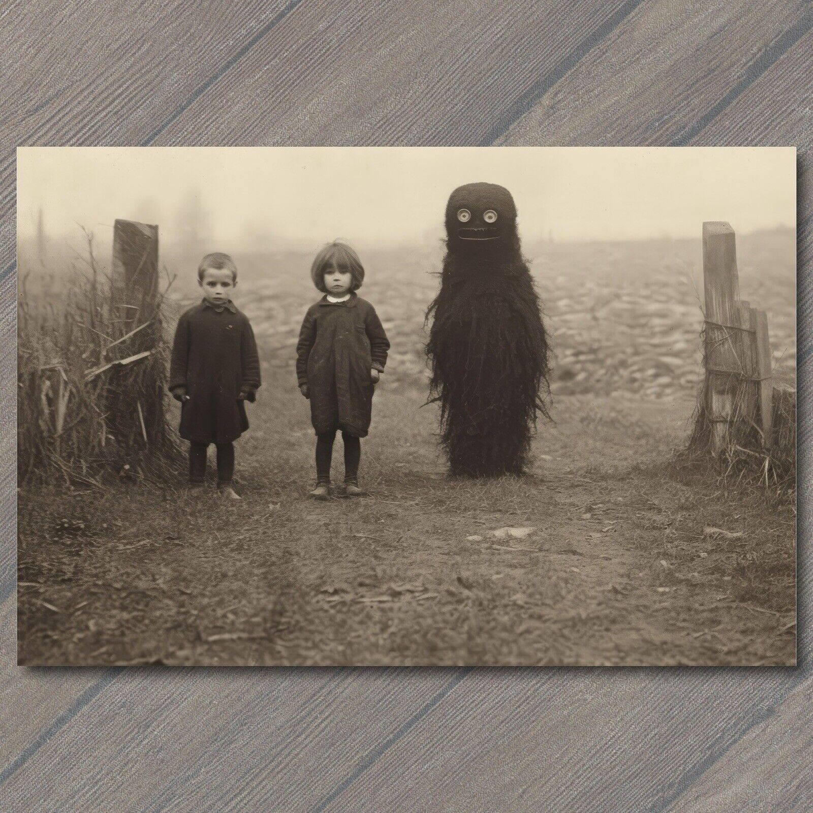 👻 POSTCARD Weird Creepy Vintage Vibe Masks Halloween Cult Unusual Costume Kids