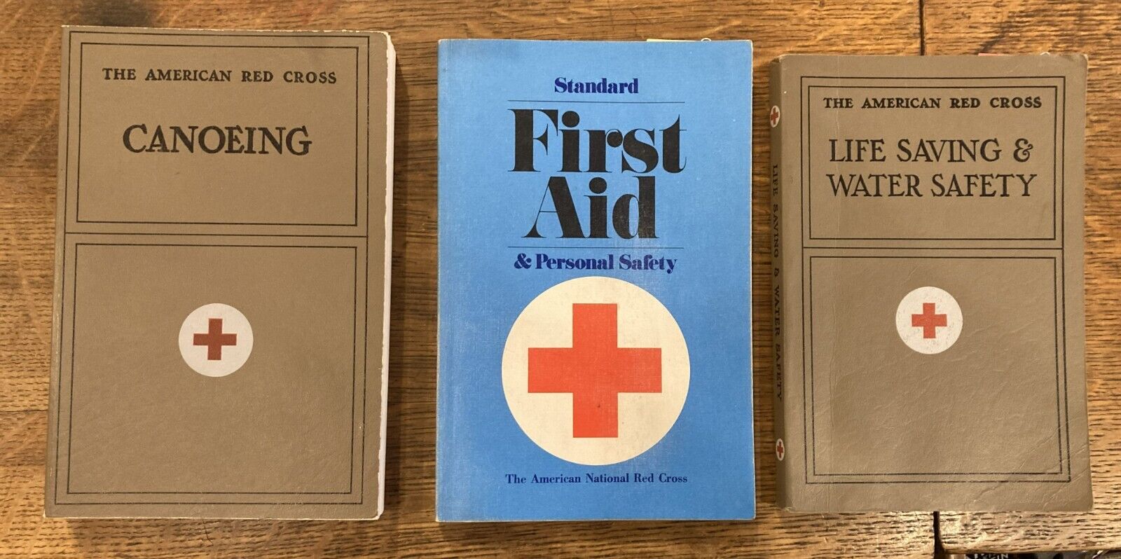 three 3 vintage American National Red Cross First Aid books 1973 Water Canoeing