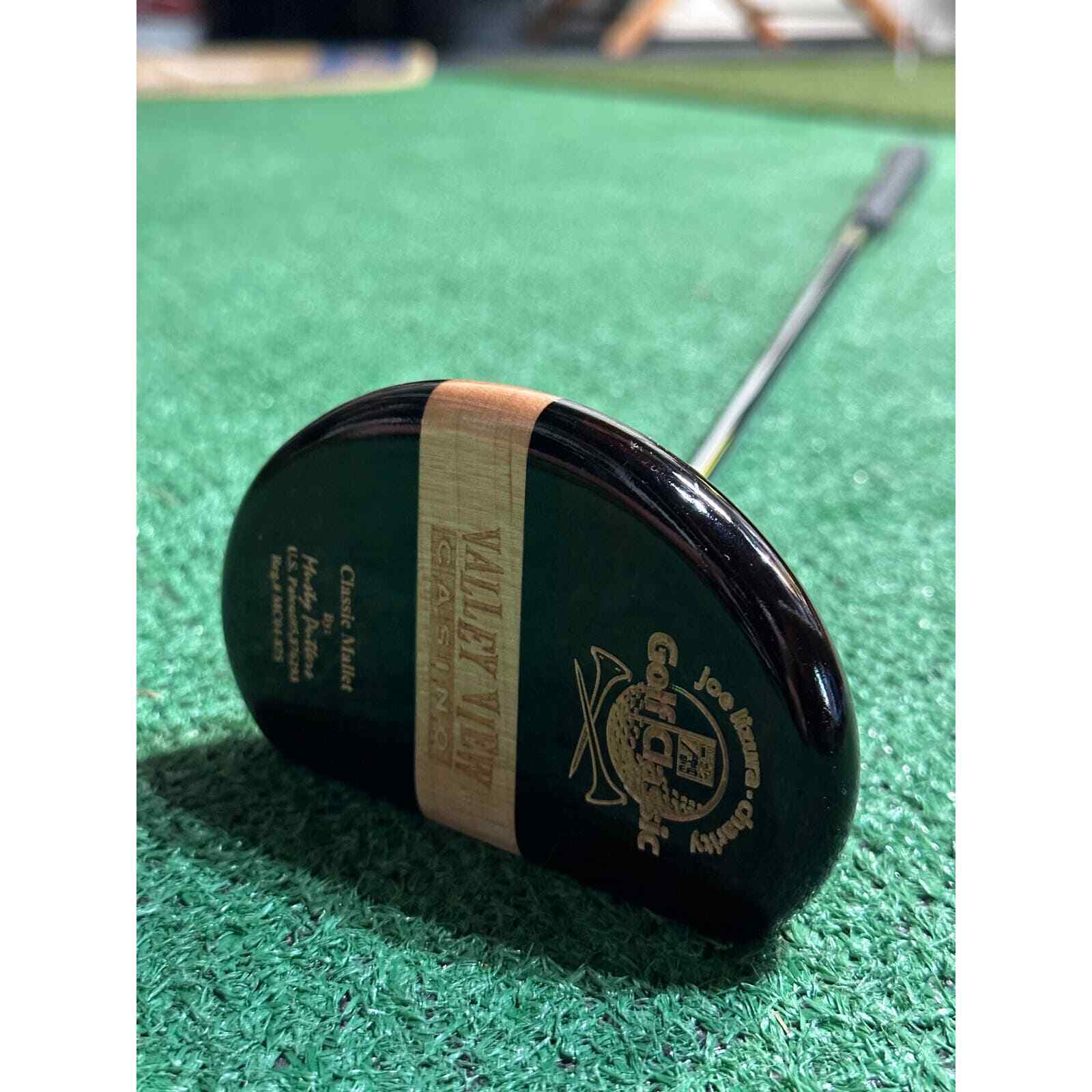 Musty Putter Classic Mallet Wooden Putter w/ Valley View Casino Stamped Logo RH