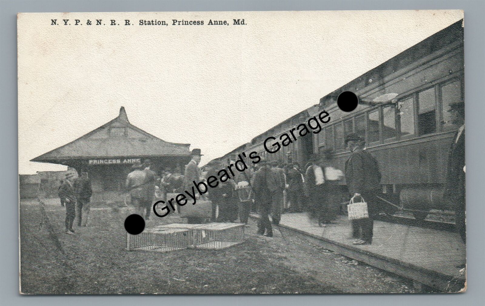 Railroad Train Station Depot PRINCESS ANNE MD Maryland Eastern Shore Postcard