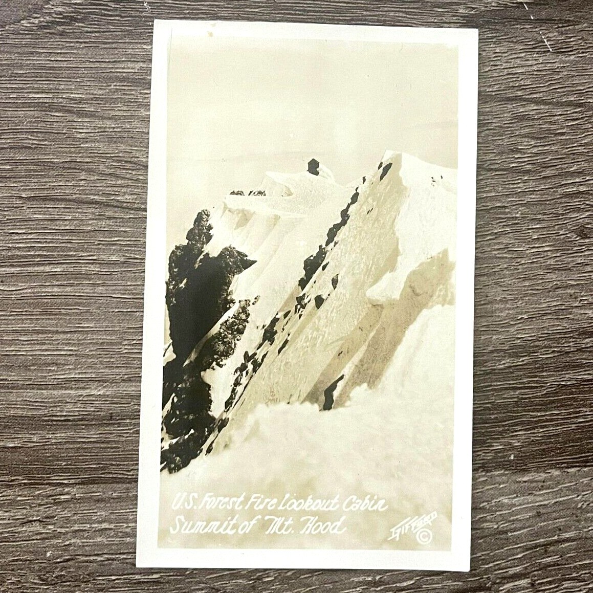 Vintage 1920s US Forest Fire Lookout Cabin Summit of Mt. Hood Oregon Photograph