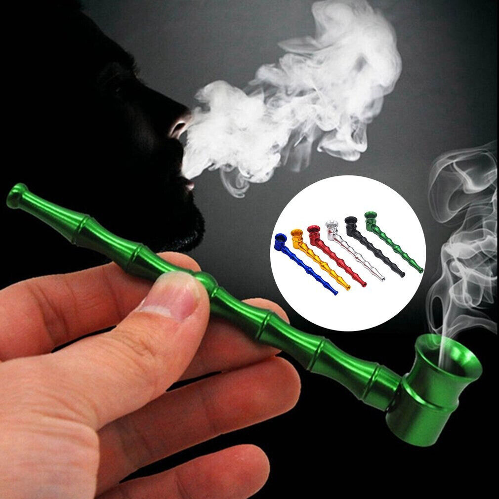 Portable Bamboo Tobacco Smoke Metal Pipe Smoking Herb Tobacco Pipes Adult