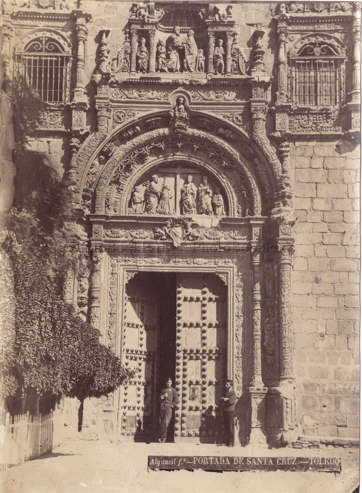 Portada de Santa Cruz Toledo Spain Photo Casiano Alguacil Vintage Albumin 