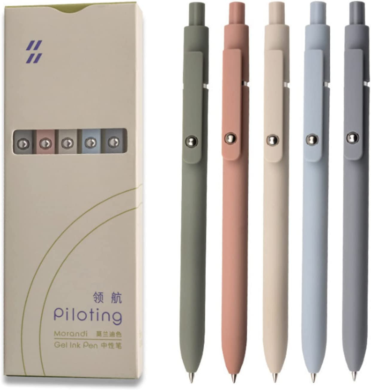 UIXJODO Gel Pens, 5 Pcs 0.5Mm Black Ink Pens Fine Point Smooth Writing Pens, Hig