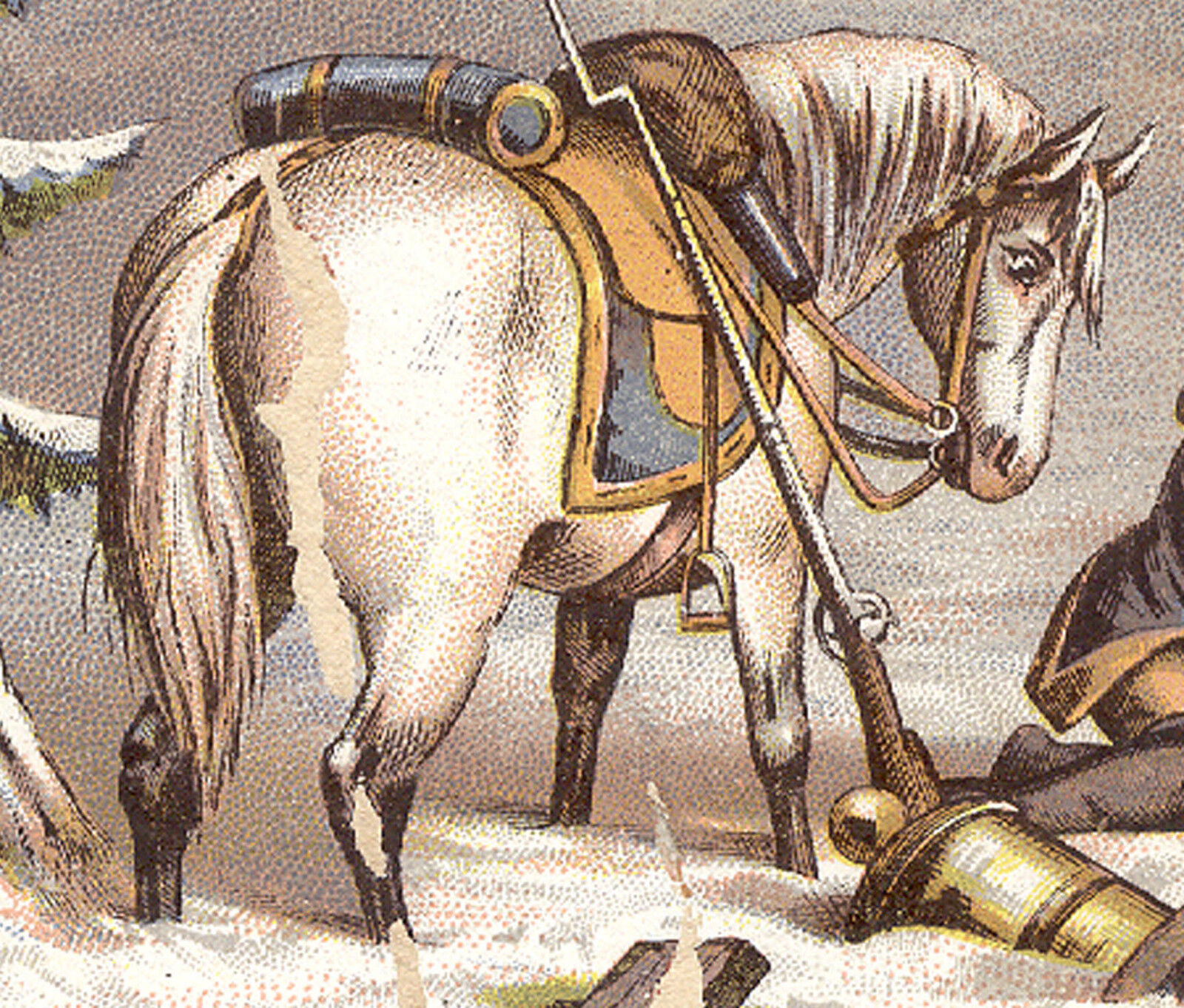 REDDING\'S RUSSIA SALVE TRADE CARD for FLESH WOUNDS etc BEAUTIFUL HORSE  TC1197