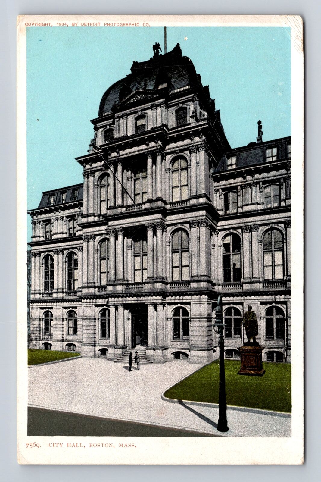 Boston MA-Massachusetts, City Hall, Antique, Vintage Souvenir Postcard