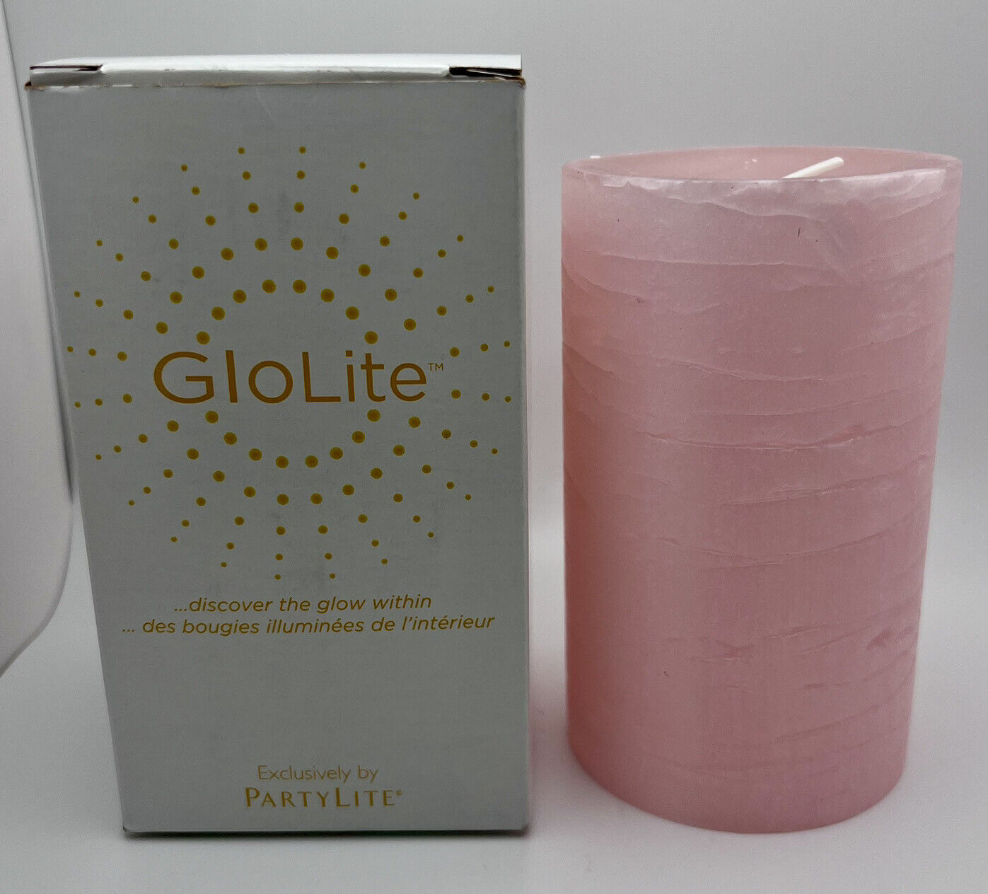 Partylite GloLite Apple Blossom Piller Candle 3x5 L35277 Pink NEW IN BOX