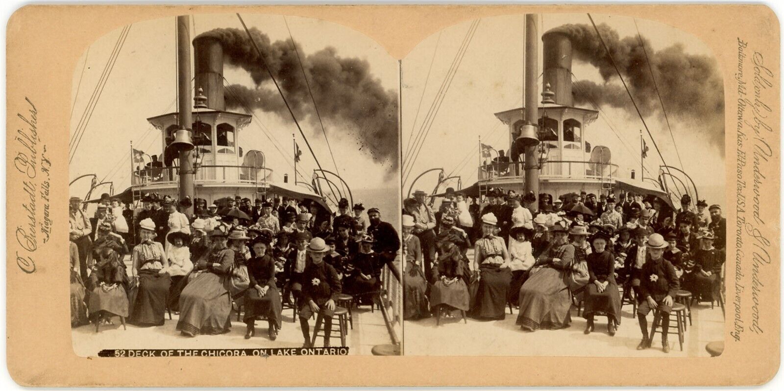 CANADA SV - Ontario - Passengers on Deck of Chicora - Bierstadt 1880s