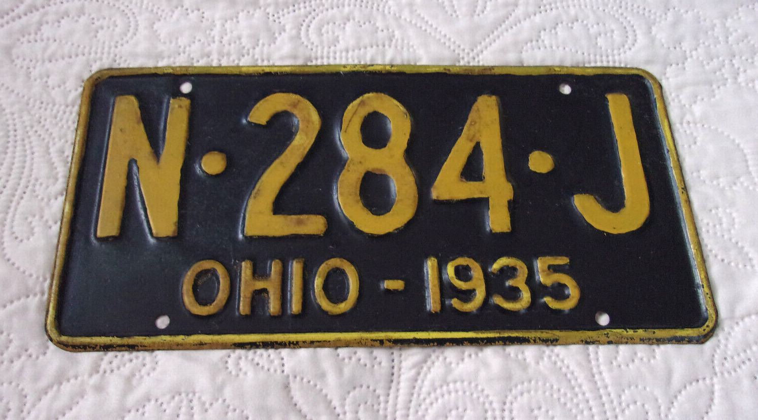 Vintage ANTIQUE EXTRA FINE 1935 OHIO License Plate