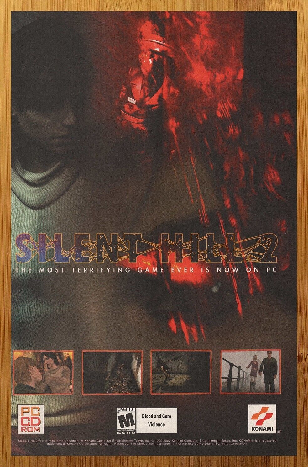 2001 Silent Hill 2 PC PS2 Playstation 2 Vintage Print Ad/Poster Horror Game Art