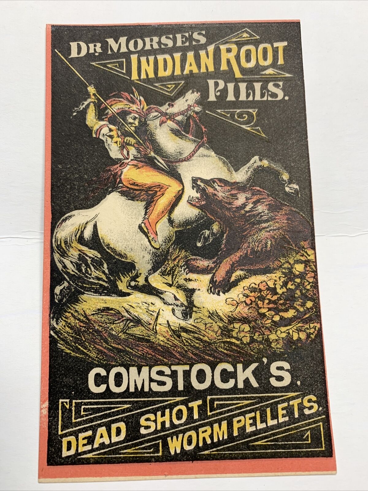Dr Morse Indian Root Pills Comstock’s 1880’s Trade Card