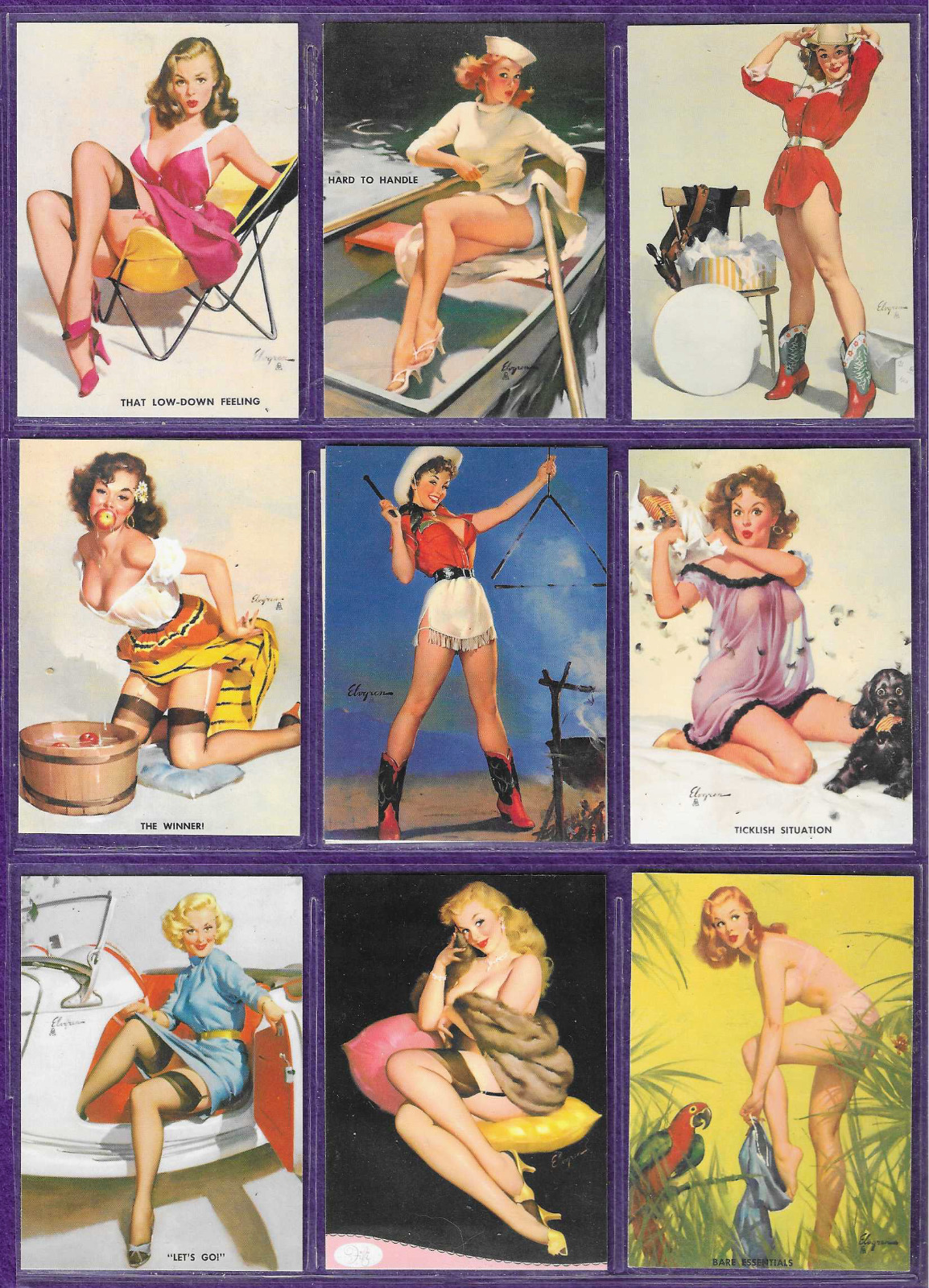 Sample Set of 10 Gil Elvgren Pin-Ups Mint 1995 Trading Cards #'s 11 to 20 Sexy