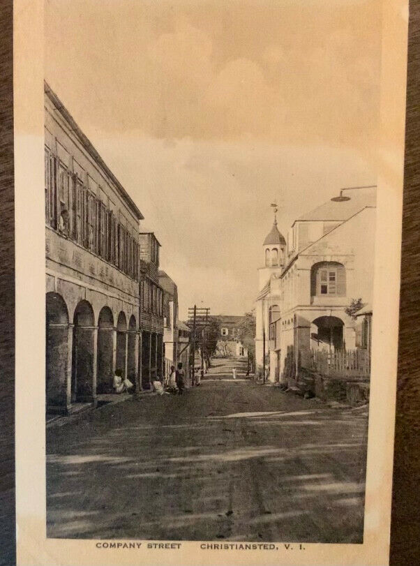 Christiansted, St. Croix, Virgin Islands Company Street Vintage Postcard