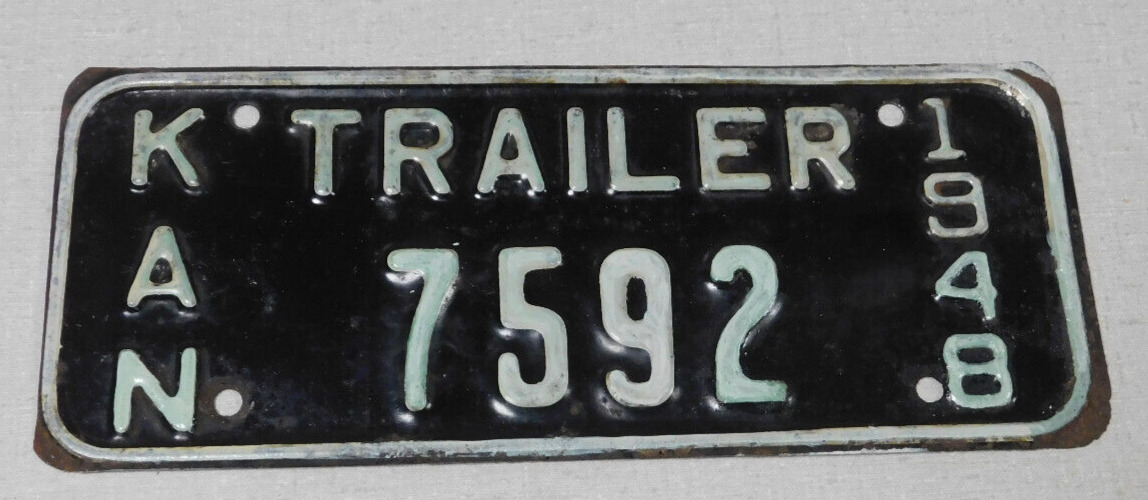 1948 Kansas trailer license plate