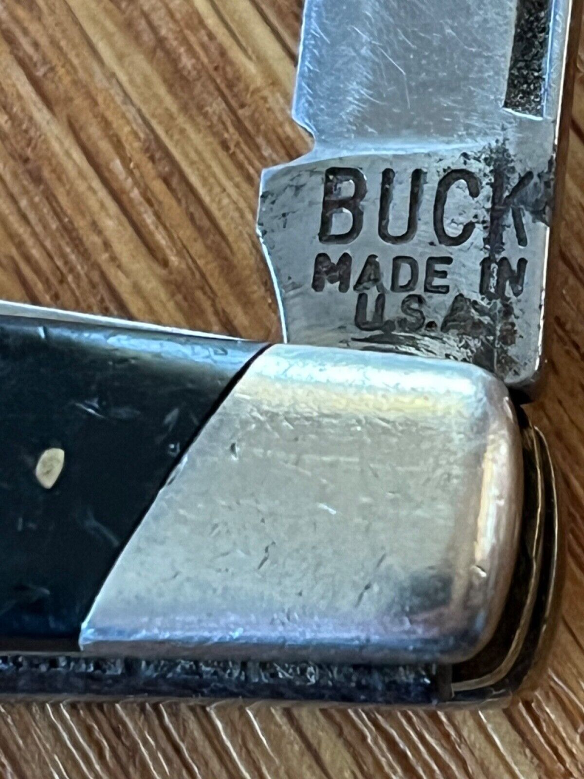 Buck 303 Cadet 1960's vintage black delrin scales pocket knife damaged