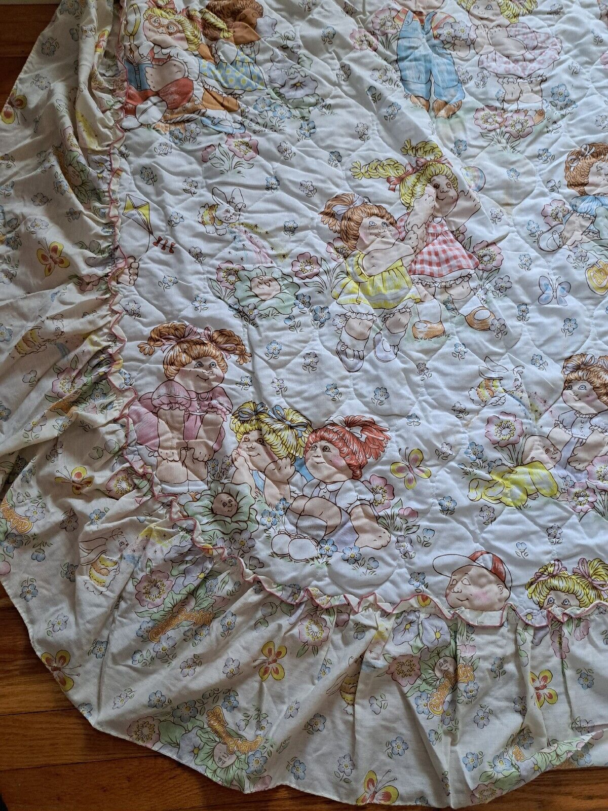 Vintage Cabbage Patch Twin Ruffled Quilt Comforter