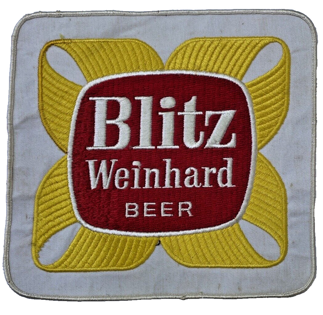 VTG Blitz Weinhard Beer HUGE 8”X7” Embroidered Jacket back Patch- Henry Weinhard