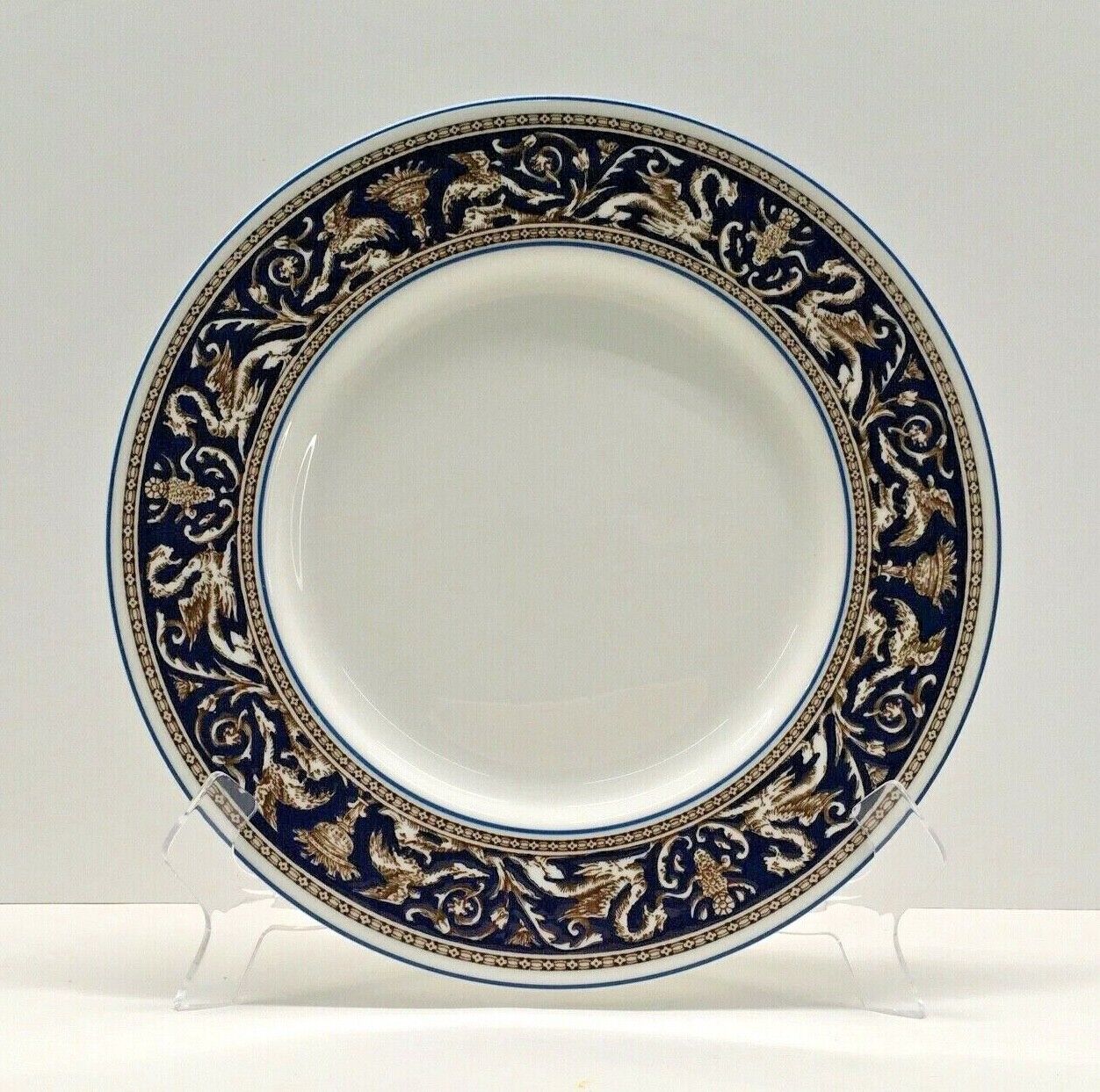 Wedgwood Cobalt Blue Florentine Dragon Pattern 10 1/2 Inch Diner Plate