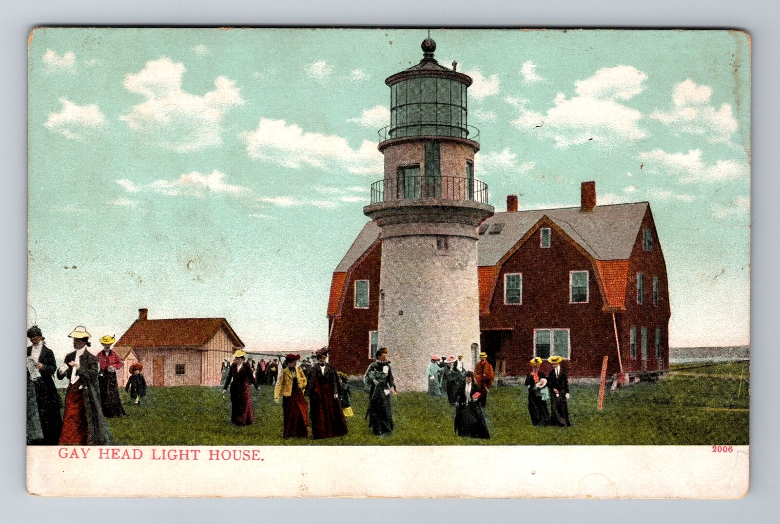 Aquinnah, MA-Massachusetts, Gay Head Light House c1910, Vintage Postcard