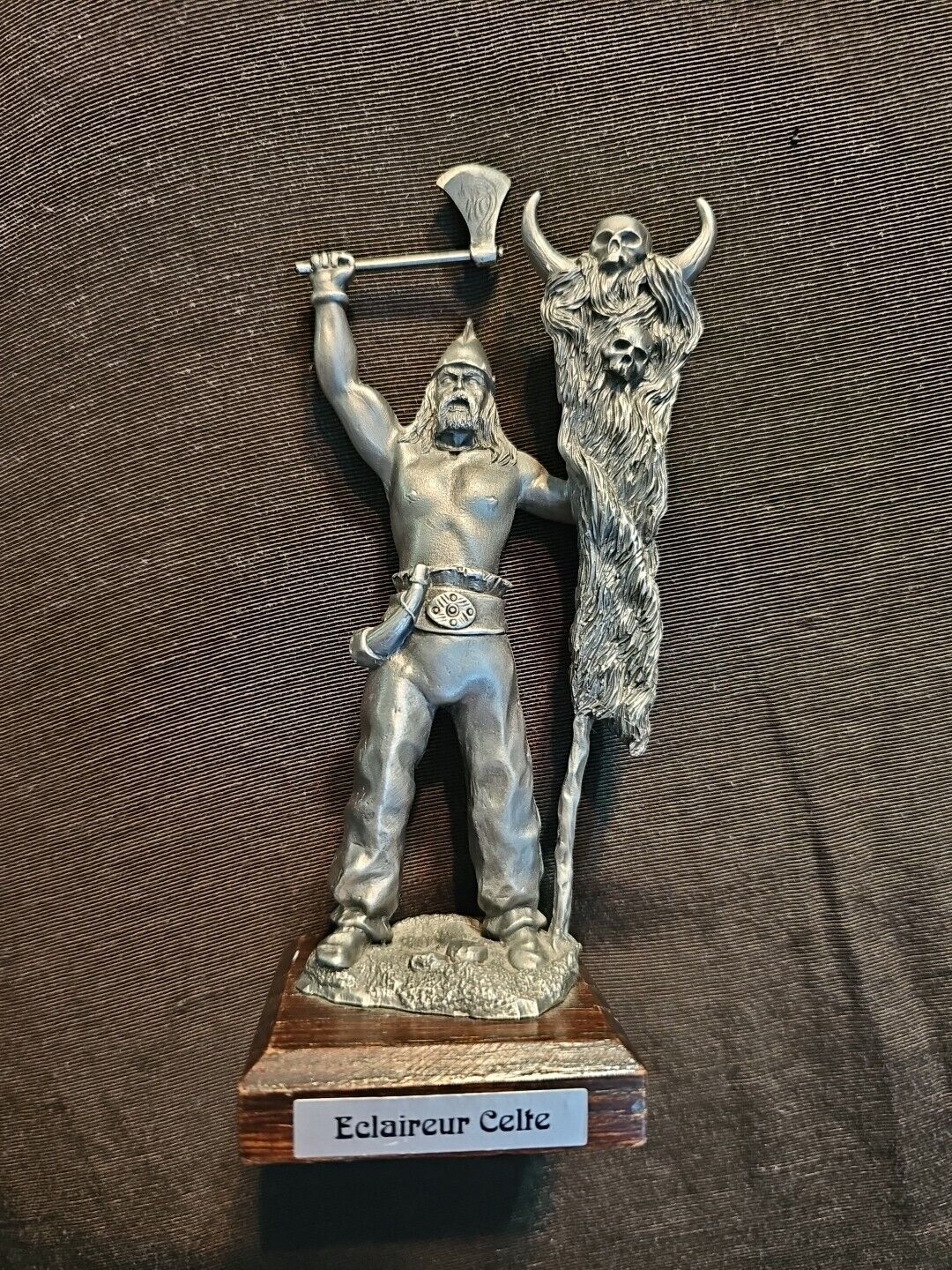 Etain Signed Viking Figurine Eclaireur Celte Vtg. France Very Rare