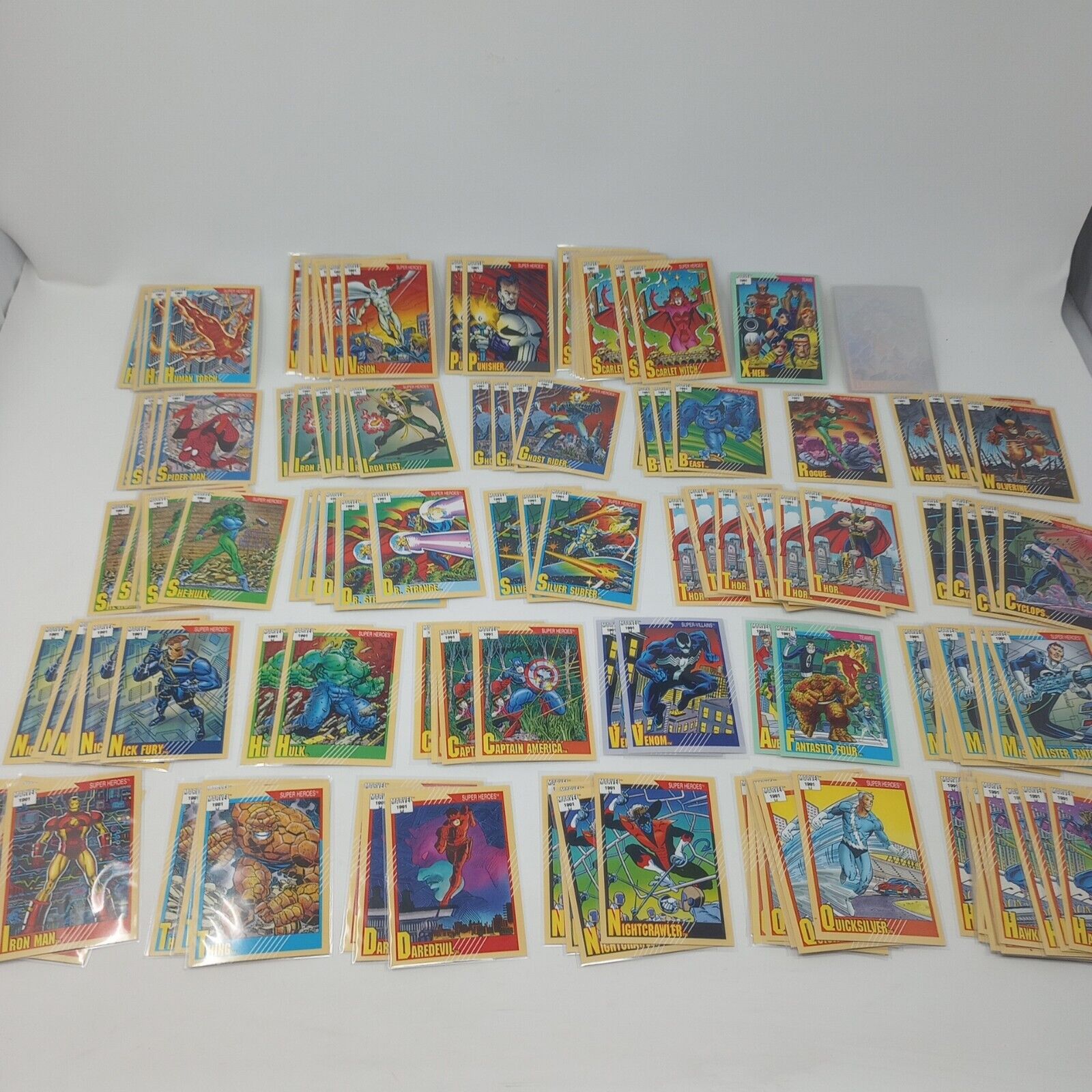 Lot Of 143 Vintage Marvel Impel Cards 1991