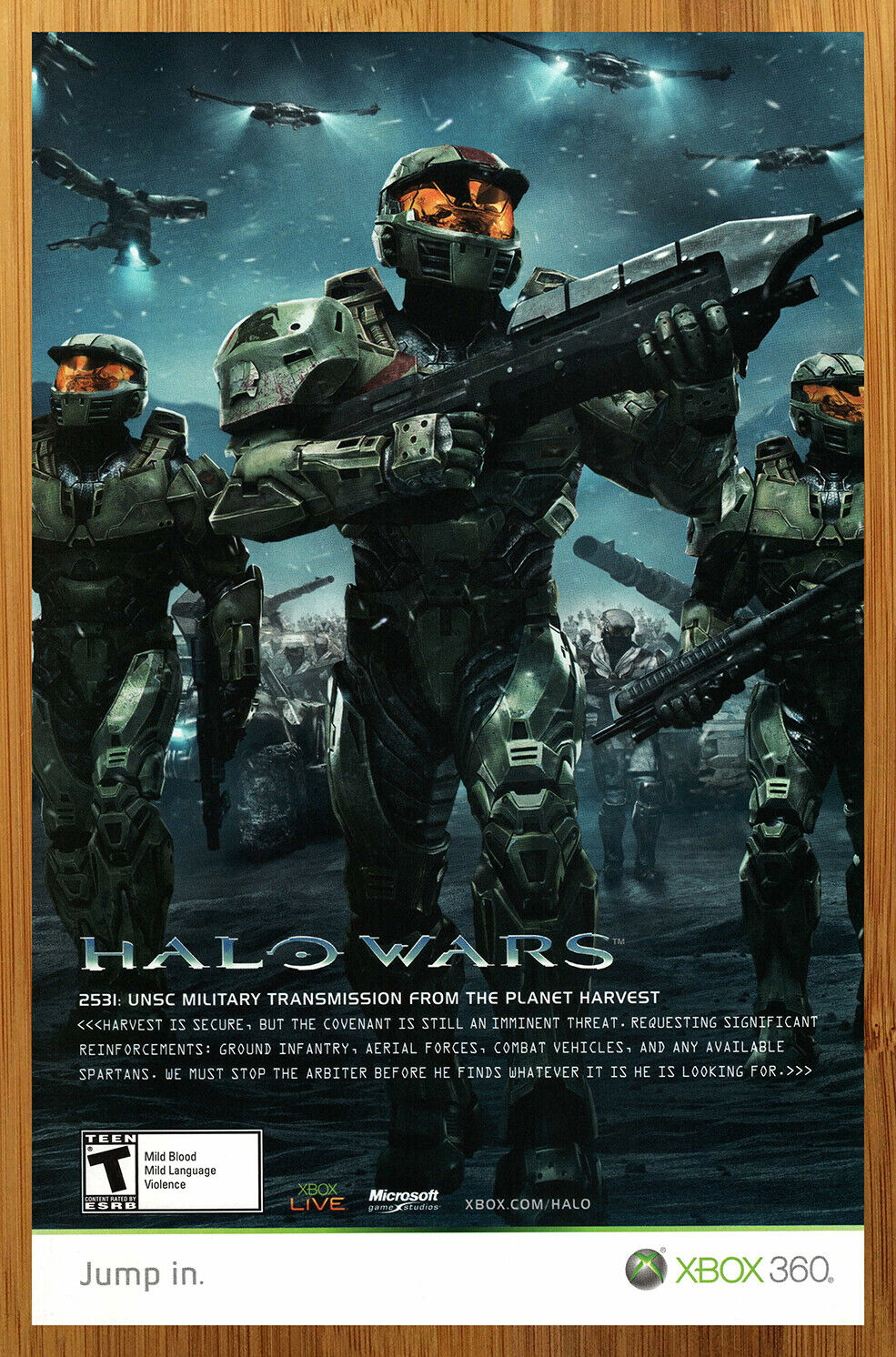 2009 Halo Wars Xbox 360 PC Print Ad/Poster Authentic Official RTS Video Game Art