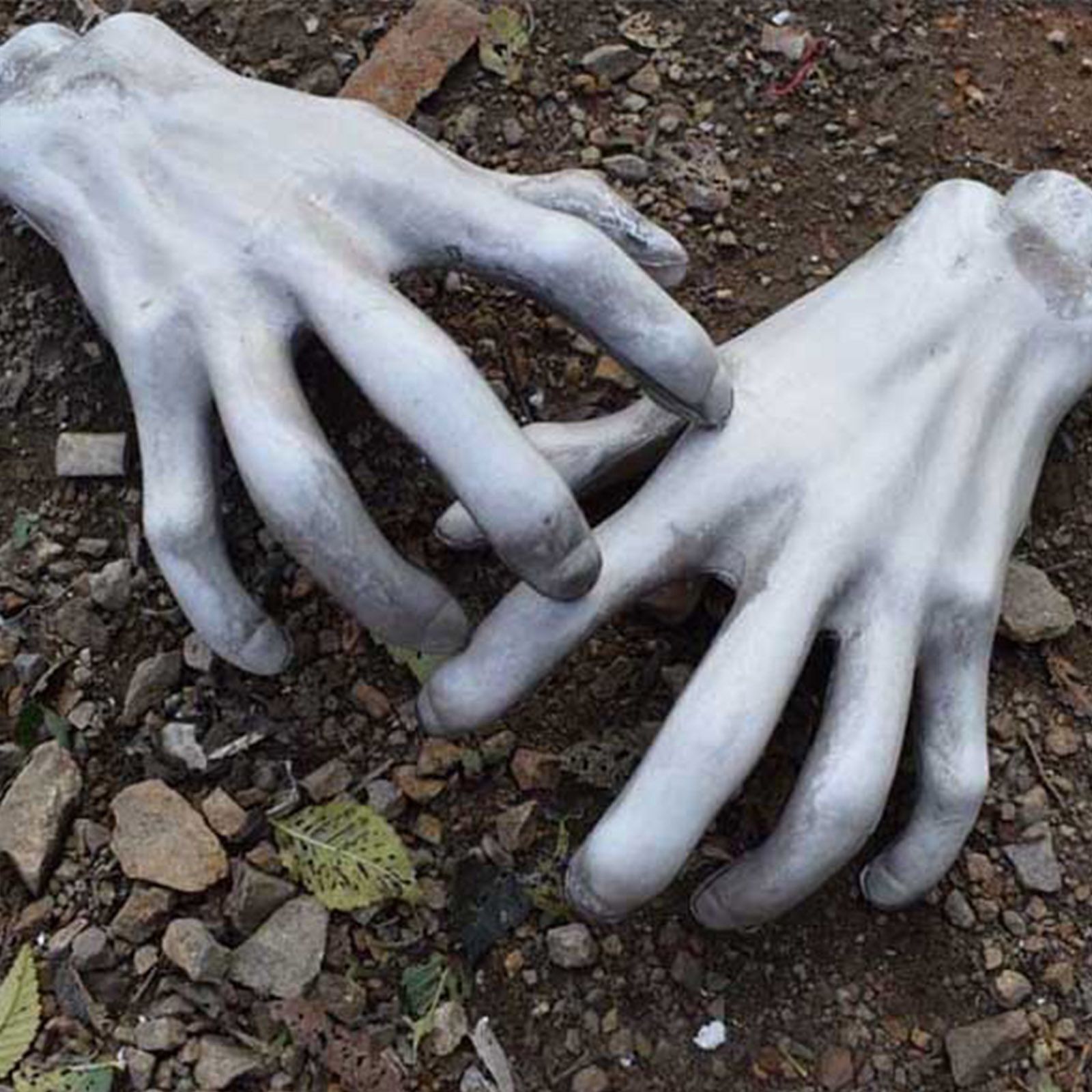 Plastic Skeleton Hand Fake Scary Human Hands Haunted Halloween House Decoration