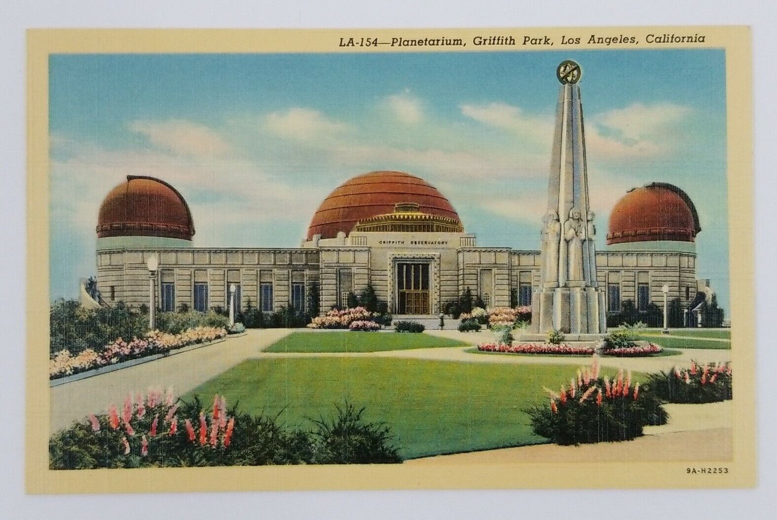 Vintage Linen Postcard - Planetarium, Griffith Park, Los Angeles, California