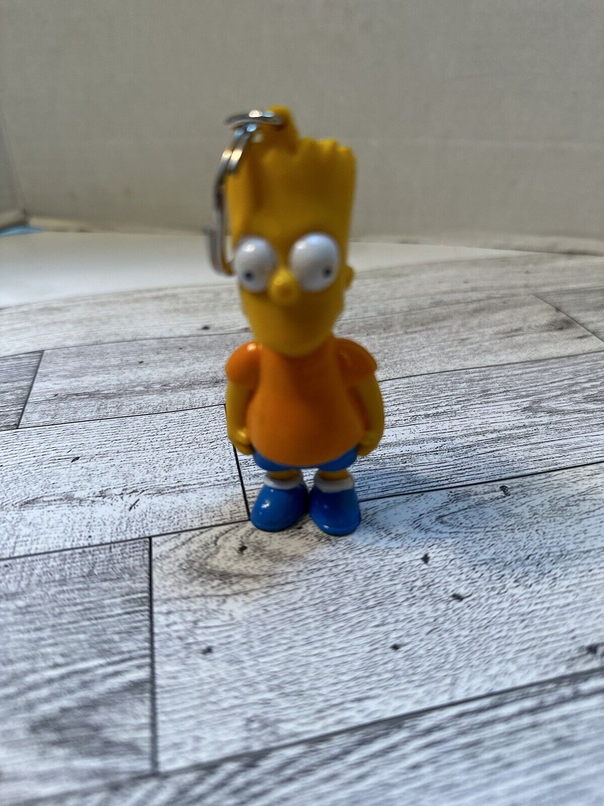 Vintage 1990s Bart Simpson~orange Shirt Key Ring 3.5” Tall